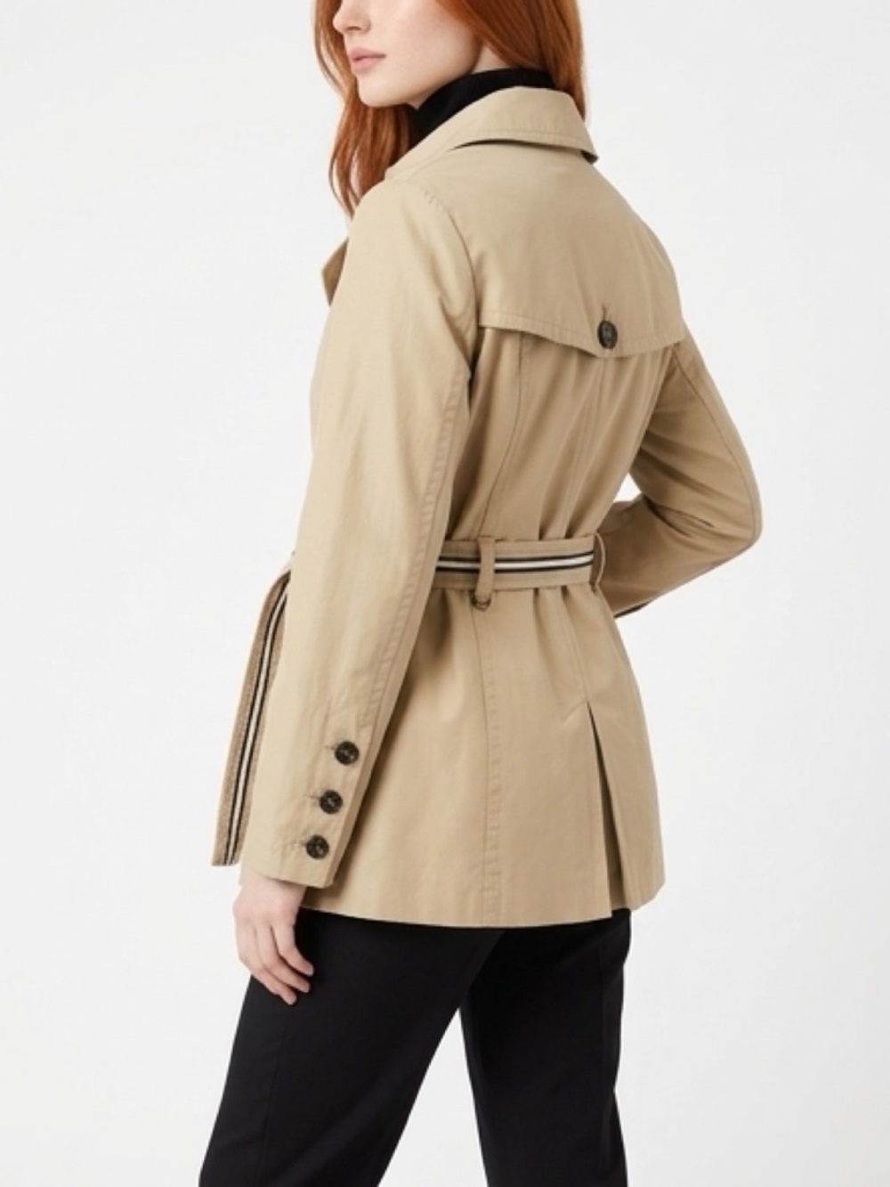 Jones New York Khaki Trench Coat with Belt - Picture 5 of 8